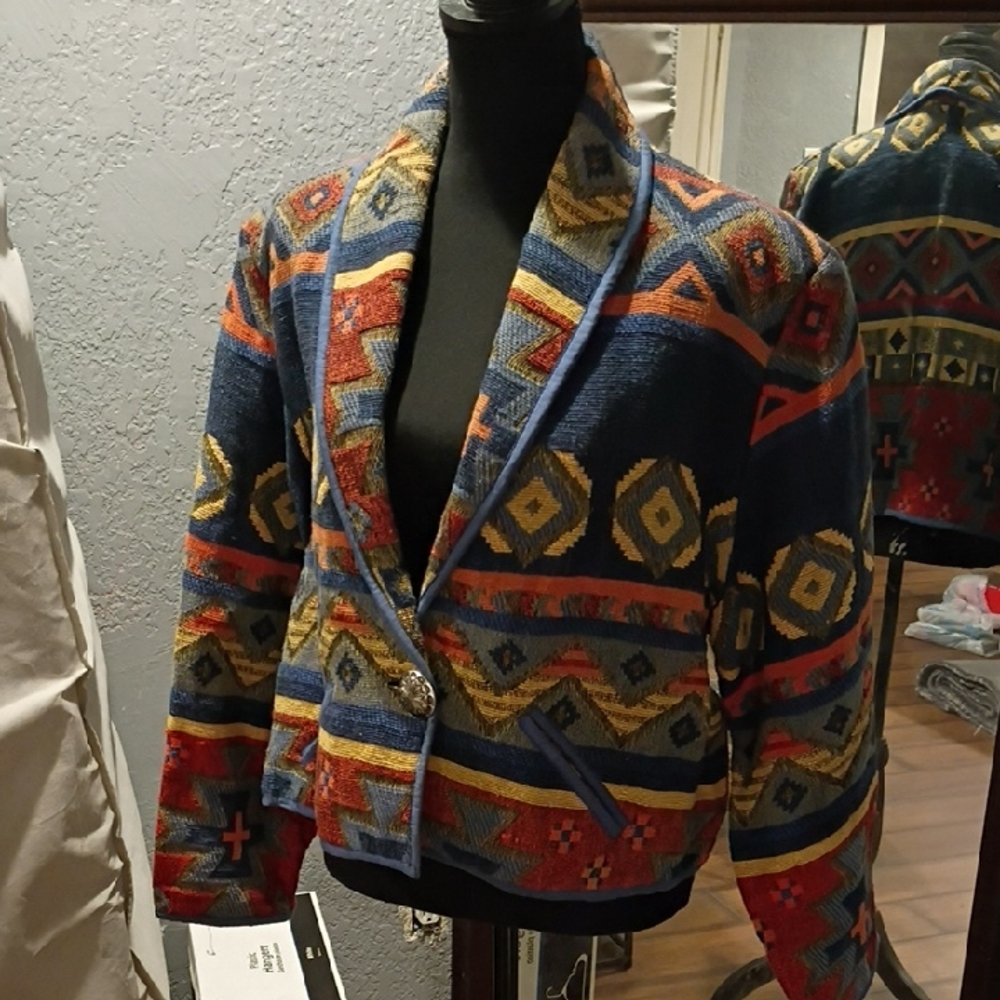 Vibrant Geometric Women's Blazer